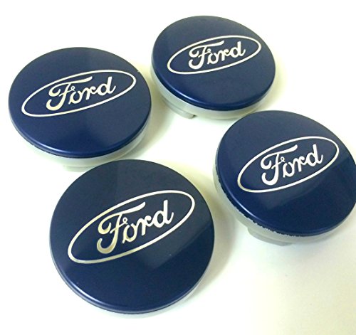 Set di 4 ruote in lega Ford centro Coprimozzo 54 mm copertura blu argento logo Wheel badge KA Kuga Fusion Fiesta Focus Mondeo Galaxy S-Max C-MAX e altri modelli