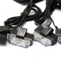 Set luci stroboscopiche LED di emergenza per griglia auto 8 pezzi bianchi e ambrati