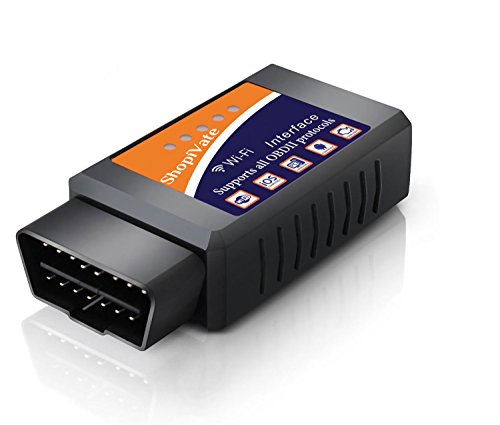shopivate OBD Mini Adattatore senza fili Wi-Fi OBD2 Scanner Codice di default per veicolo mini strumenti – Connessione tramite Wi-Fi su telefono (iPhone e Android) – 3000 codice Base di dati