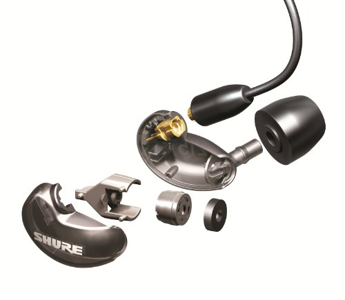 Shure SE215-K-E Auricolari ad isolamento acustico di alta qualità, suono caldo e dettagliato, con bassi potenti, cavo staccabile, nero