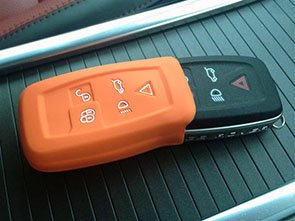Silicone di alta qualità 5 tasto Smart KEYLESS Fob Protector case per Land Rover Range Rover Range Vogue sport Discovery (arancione)