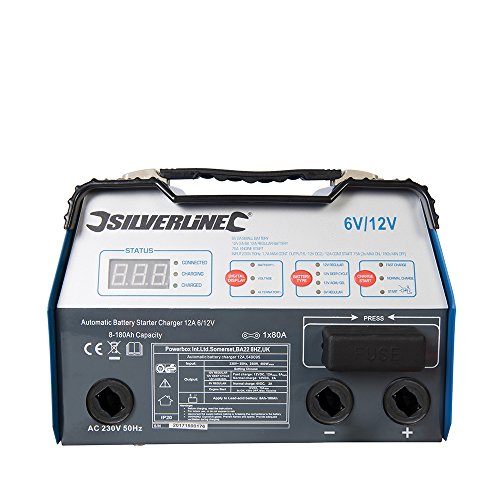 Silverline 549095 carica batteria starter automatico 12 a 6/12 V