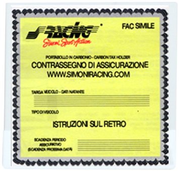 Simoni Racing PBSR/S Porta Assicurazione Adesivo, Effetto Argento