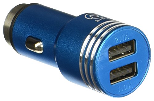 SINJI 2,1 e un caricatore da auto, 2 porte USB, con interruttore di emergenza per finestra in vetro, colore: blu