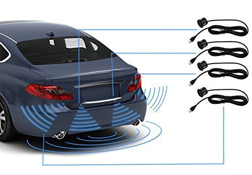 Sistema di parcheggio Reverse backup radar retromarcia con 4 sensori di parcheggio kit LED display – nero