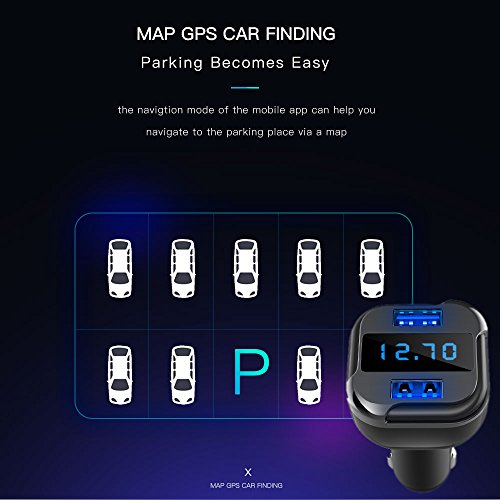 Smart Car charger, Ranipobo 4.2 A accendisigari GPS Tracker salva luogo di comando con due porte USB adattatore per schermo OLED per iOS Android cellulari e tablet