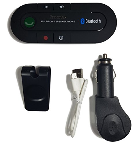 Smartex | Vivavoce Hands-free Bluetooth 4.1 per Auto – Altoparlante Wireless con kit completo / 20 ore di chiamata / Compatibile con tutti gli Smartphone versione Bluetooth 4.1 / Ricaricabile via USB