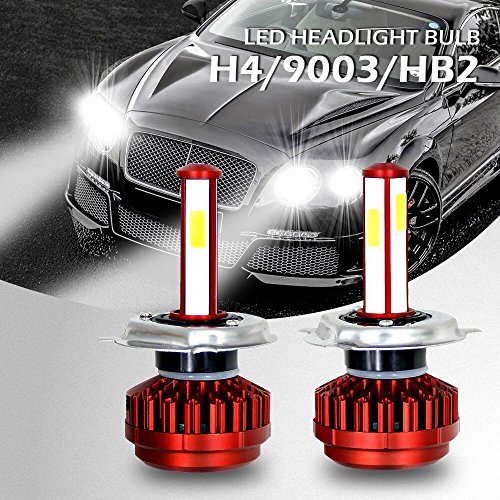 SODIAL 2 Pz R7 H4 / 9003 / HB2 6000K 4-Side LED Headlight auto eccellente della luce della lampada lampadine bianche