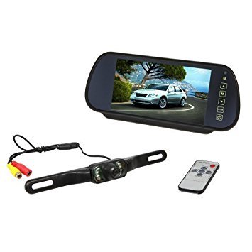 SODIAL (R) Monitor LCD 7 pollici auto specchietto retrovisore + Wireless telecamera di retrovisione