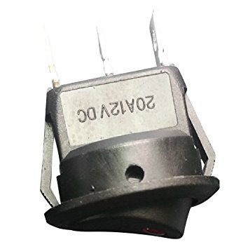 SODIAL(R) DC 12V LED punto luce auto rotondo bilanciere ON/OFF SPST switch interruttore rosso