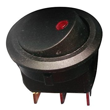 SODIAL(R) DC 12V LED punto luce auto rotondo bilanciere ON/OFF SPST switch interruttore rosso