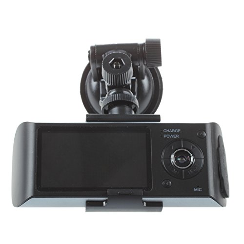 SODIAL(R) Dual Camera DVR Auto con 2,7" LCD + GPS Logger G-Sensore Nero