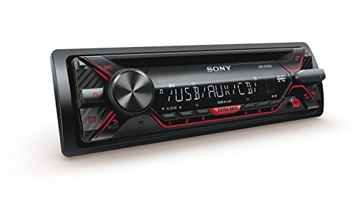 Sony CDXG1200U Autoradio con Lettore CD, MP3, USB, Aux, Potenza Massima di Uscita 4x 55 W, Rosso