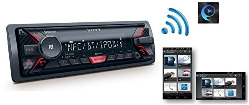 Sony DSX-A400BT Autoradio senza Lettore CD, Bluetooth, Ingresso AUX e USB, Controllo Diretto di iPhone e iPod, 4 x 55 W, Nero/Rosso