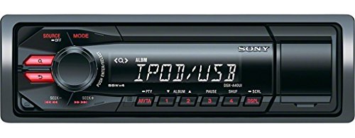 Sony DSX-A40UI Autoradio senza CD, Ingresso AUX e USB, Controllo diretto di iPhone e iPod, Potenza massima di uscita 4x55W, Rosso