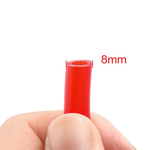 sourcingmap® 18m lunghezza in silicone rosso vuoto Gas carburante Tubo flessibile tubo 4 x 8mm per Auto