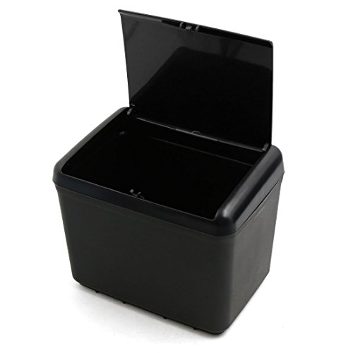 sourcingmap In plastica nera Auto nel cestino della spazzatura può spazzatura pattumiera sostegno casella di archiviazione
