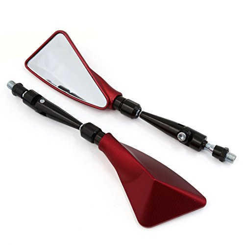 sourcingmap® nero per moto Scooter rosso triangolo Rearview Mirrors di 8 mm e 10 mm