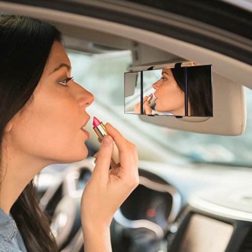 Specchio parasole da auto, universale auto/auto trucco pieghevole specchio cosmetico, clip on sole-ombreggiatura specchio per auto camion SUV retrovisore by Atkke