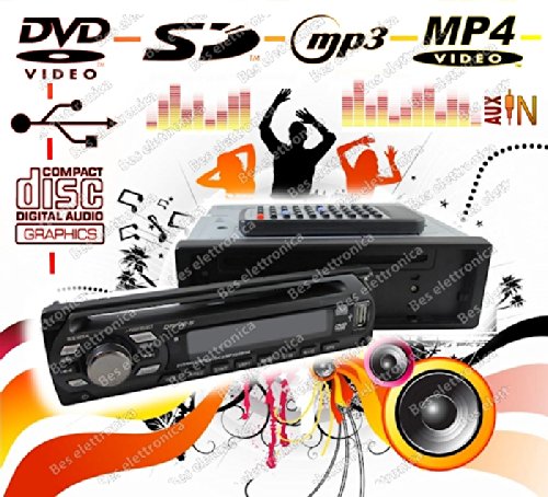 STEREO AUTO AUTORADIO CD DVD MP3 MP4 SD USB AUX 52WX4 FRONTALINO ESTRAIBILE 470