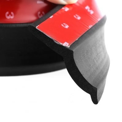 StickersLab - Protezione Universale labbro spoiler paraurti auto in gomma dura bicolore 2,5MT (Nero con baffetto ROSSO)