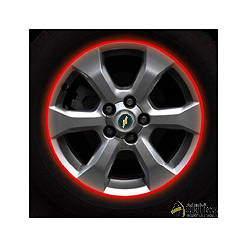 StickersLab - Strisce Auto adesive cerchi rifrangenti riflettenti marca 3M stripe for wheel (Bianco)