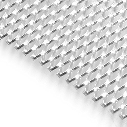 Strato di maglia di griglia romboidale in lega di alluminio auto nero / argento (4 x 8 mm)