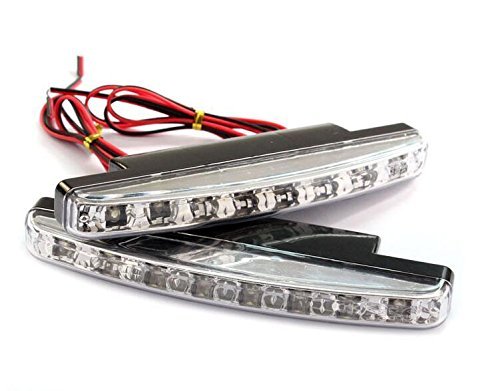 Suntec 2 X 8 LED luce di marcia diurna auto auto lampada luci correnti di giorno luce di posizione bianco DC 12 V