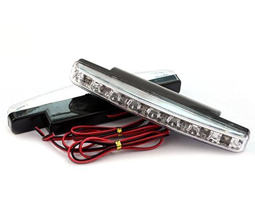 Suntec 2 X 8 LED luce di marcia diurna auto auto lampada luci correnti di giorno luce di posizione bianco DC 12 V