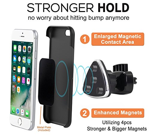Supporto auto Air Vent Crage, per telefono cellulare e smartphone, con magnete potente e rotazione a 360°