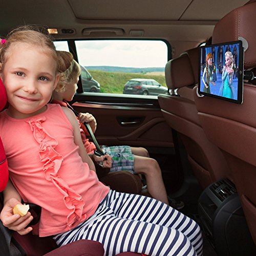 Supporto auto per iPad e Tablet con rotazione di 360° | Supporto regolabile su poggiatesta e sedile posteriore per una tenuta sicura | facilita i viaggi in macchina, diverte i tuoi bambini e riduce le distrazioni