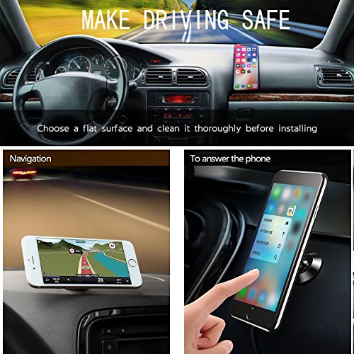 Supporto magnetico auto, 360 ° regolabile cruscotto mini porta cellulare con telefono cellulare supporto adesivo per iPhone x/8P/8, Samsung Note 8/S8, smartphone Android