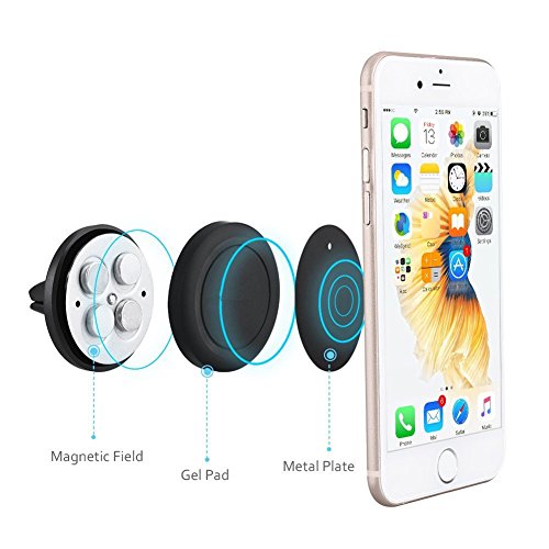 Supporto Magnetico Auto Telefono 360 Gradi di Rotazione PluieSoleil Universale per iPhone 7S / Samsung Galaxy S6 Edge S6 / Sony / Nexus / LG / Huawei / HTC ecc. (2)