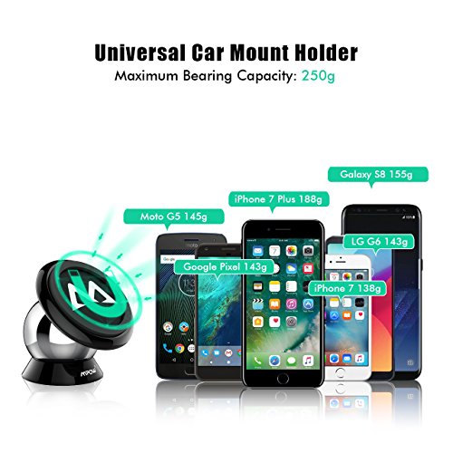 Supporto magnetico universale con adesivi metalici, Mpow Supporto Auto Car Mount metallico 360 ° Rotazione supporto incollaggio a qualsiasi superficie per Iphone7/6/6S 6 Plus e Android cellulari.