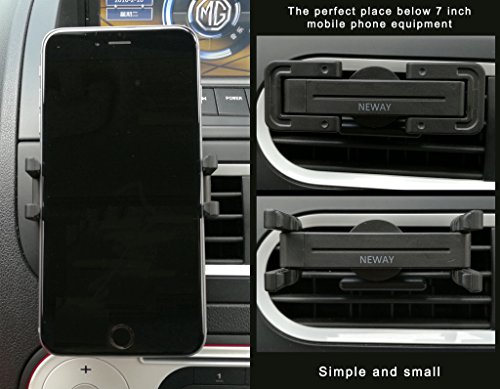 Supporto per auto per telefono Ineway pieghevole universale, per sfiato dell’aria – Porta cellulare per auto con rotazione a 360 gradi, per la maggior parte degli smartphone (schermo da 5-7”)