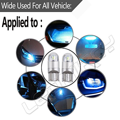 T10 LED Lights Bulb 3030 2SMD W5W 194 Super Bright for Car Interior Exterior Lights Ice Blue (10PCS IB)