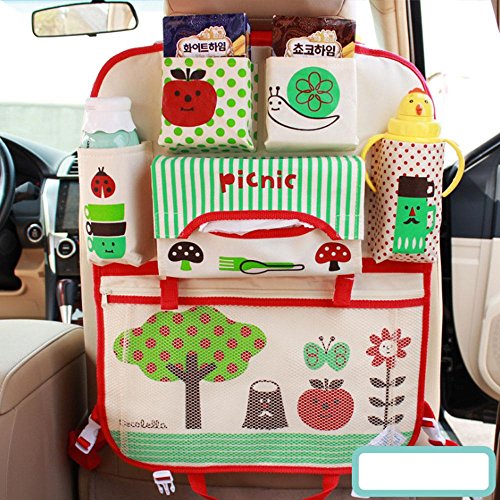 Teepao Cartoon Backseat Car organizer da viaggio per bambini, neonati e bambini piccoli accessori Kids Toy Storage, sedile posteriore Protector
