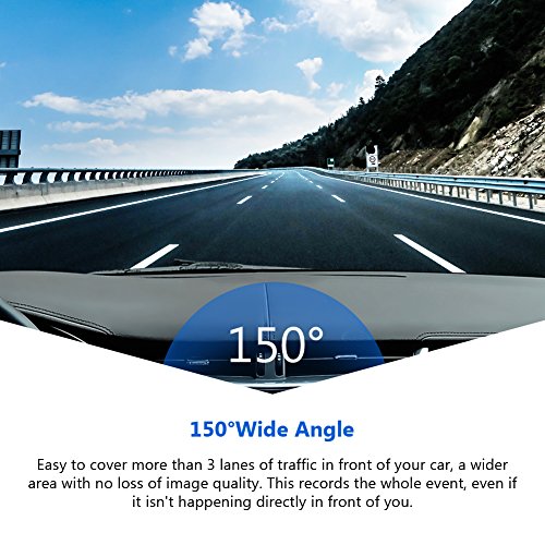 Telecamera per Auto Crosstour 1080P FHD Dash Cam, 3.0" LCD con Obiettivo Grandangolo di 170°, Registrazione in Loop, G-Sensor e Motion Detection