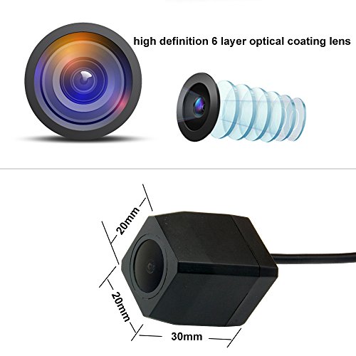 Telecamera retromarcia impermeabile visione notturna macchina fotografica auto vista posteriore di parcheggio Sistema di retromarcia, Luce targa (nero) per Renegade 2014 – 2017