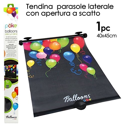 Tendina Parasole Laterale Nere Ballons Palloncini Universale Auto 40x45cm
