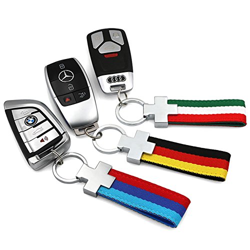 Tentock M-Sport strisce auto anello portachiavi, adatto per tutti i modelli BMW, ruotare di 180 gradi, green