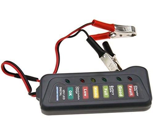 Tester per alternatore auto/moto con batteria da 12 V, con 6 indicatori digitali a LED