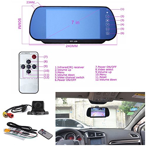 TFT LCD ad alta risoluzione Video sensore di parcheggio di retrovisione Car System Backup Inversione Rilevatore di veicoli Monitor con fotocamera impermeabile LCD Monitor d