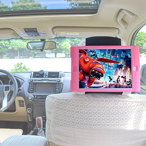 TFY kinderschutz Custodia Cinturino da auto Supporto iPad Air 2 antiurto antiscivolo supporto poggiatesta Auto – Rosa