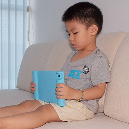 TFY Supporto iPad 2 / 3 / 4 Poggiatesta Auto per Bambini – Smontabile Leggero Anti-Urti Anti-Scivolo Silicone Morbido Cover Maniglia, verde