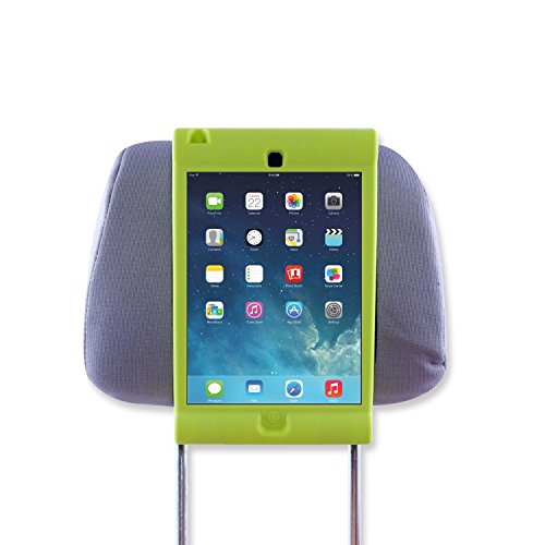 TFY Supporto iPad Mini 4 Poggiatesta Auto per Bambini – Smontabile Leggero Anti-Urti Anti-Scivolo Silicone Morbido Cover Maniglia (Verde)
