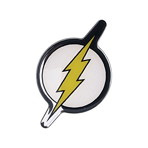 The Flash logo Automotive decalcomania, con cupola emblema adesivo per auto camion moto portatile quasi nulla (cromo, nero, giallo, bianco)