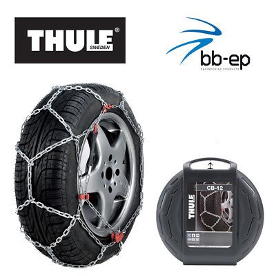 Thule - Set comprensivo di catene da neve CB-12 per auto per pneumatici di misura 205/55 R16 e guanti, il miglior prodotto per rapporto qualità-prezzo (1 set comprensivo di 2 catene)