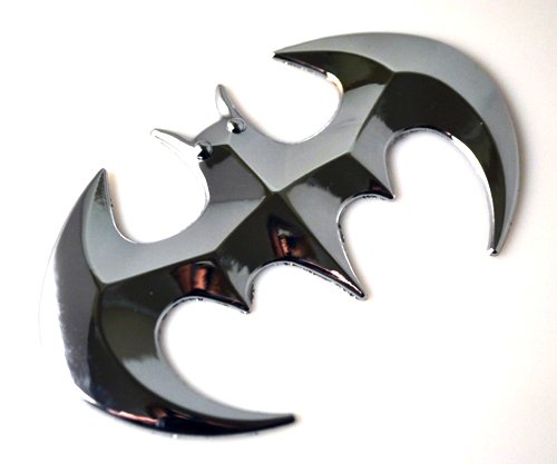 Tinkerbell Trinkets® Decalcomania Batman cromata per auto 3D metallo duro solido, pesante ed alta qualità.