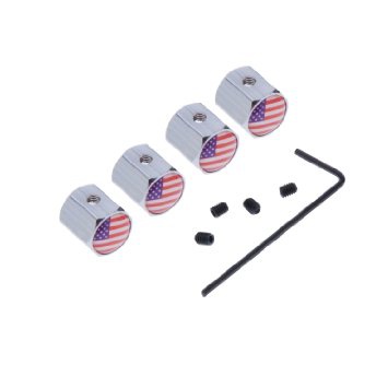 tinxi® 4 pz Tappi Valvola per Automobile con 3D Logo di Bandiera Americana
